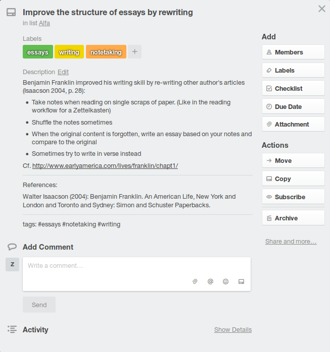 trello zettelkasten example card zettel note using boards implementation